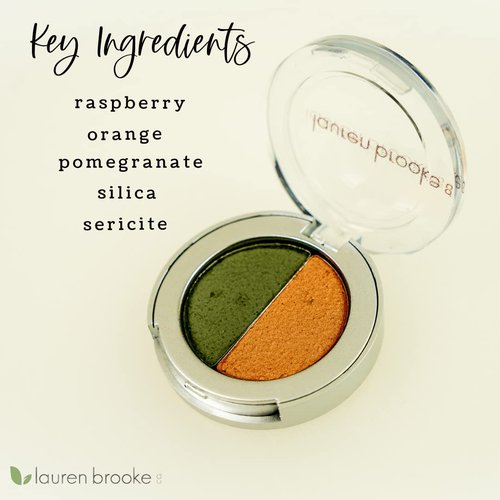 Lauren Brooke Cosmetiques Pressed Eye Shadow Duo - Richly Pigmented Organic Makeup for Women | Evergreen & Indian Summer
