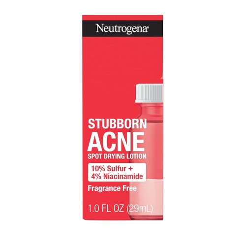 Neutrogena Acne Spot Drying Lotion - Fragrance-Free Treatment with 10% Sulfur & 4% Niacinamide, 1.0 fl. oz