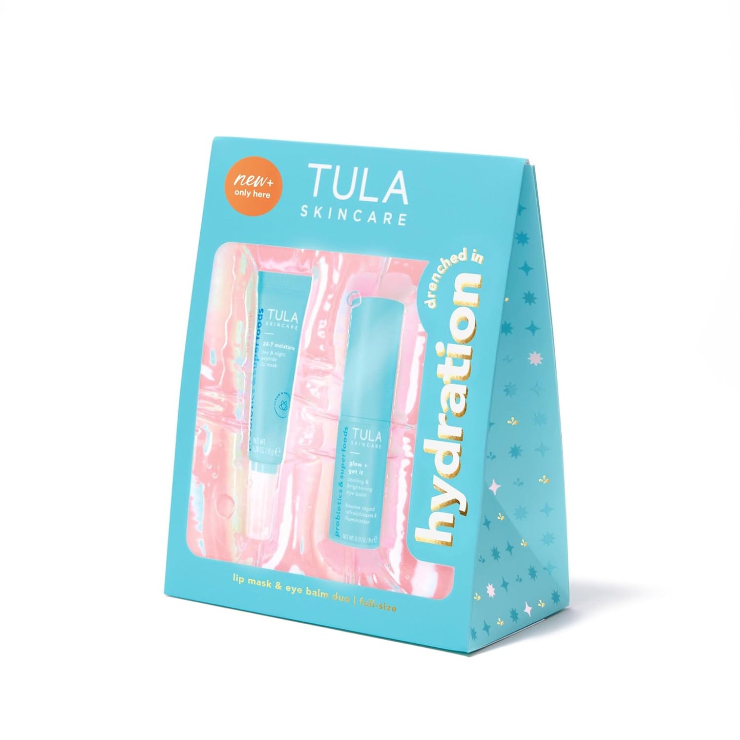 TULA Skin Care Drenched in Hydration - 24/7 Moisture Lip Mask & Cooling Eye Balm Duo | 2 Full-Size Products