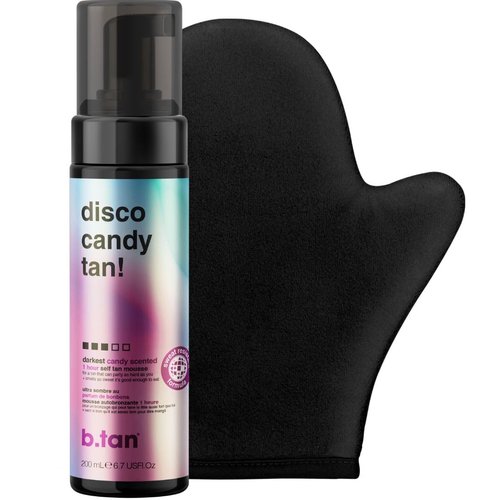 b.tan Dark Self Tanner Kit - Disco Candy Tan Bundle | 1-Hour Mousse, Sweat-Proof, Vegan & Cruelty-Free, 6.7 Fl Oz
