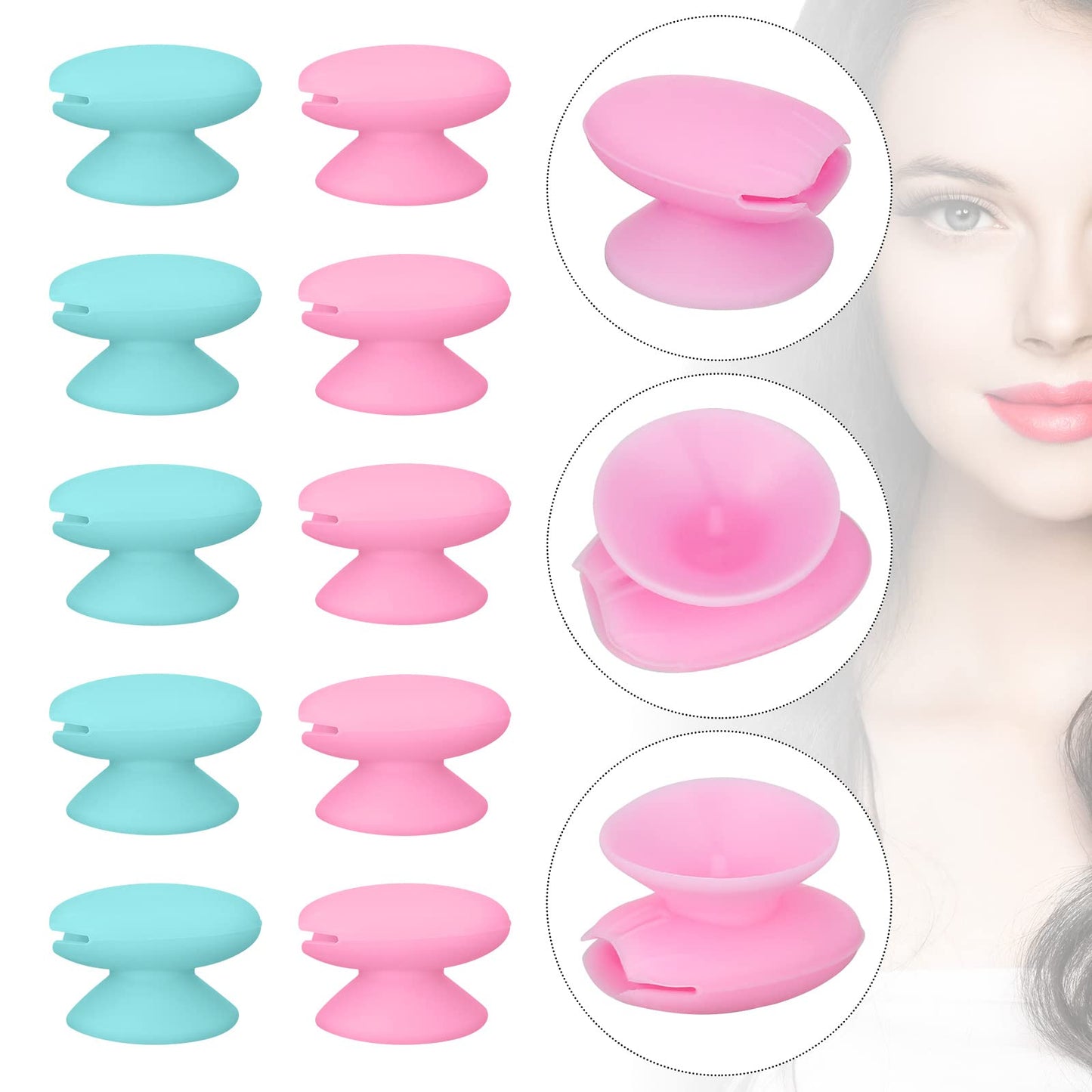 Newtay 20 Pcs Silicone Lip Brush Covers and Brushes for Lip Sticks, Gloss, Balm and Other Cream Makeup Products(Pink, Green)