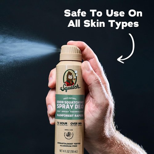 Dr. Squatch Natural Men's Deodorant - Quick-Dry, Aluminum-Free, Dermatologist-Tested | Fresh Falls & Rainforest Rapids, 4oz (2-Pack)
