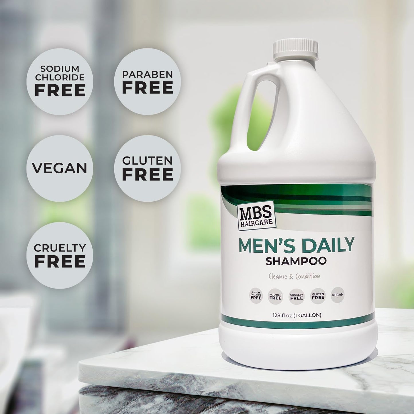 Skiennix Men's Gallon Shampoo - Moisturizing & Hydrating for Sensitive Scalp - Paraben Free, Vegan (128 Fl Oz)
