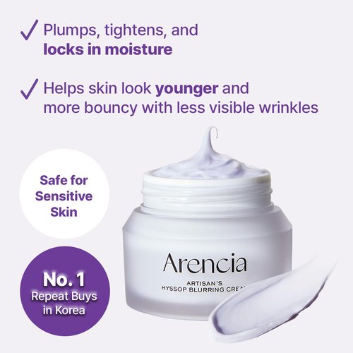 ARENCIA Hyssop Blurring Cream - Intense Collagen Face Moisturizer & Night Repair for Anti-Aging | 1oz