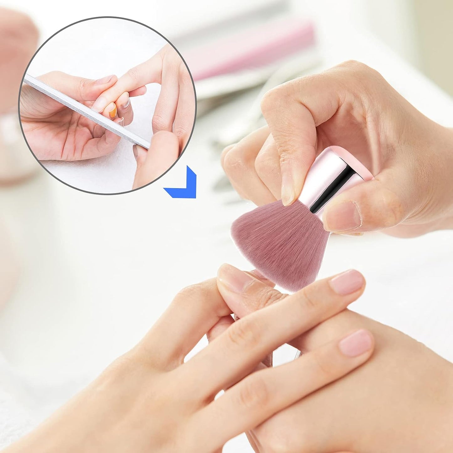 Vaincre Nail Art Dust Cleaner Brush - Soft Brush for Acrylic Application | Pink Color
