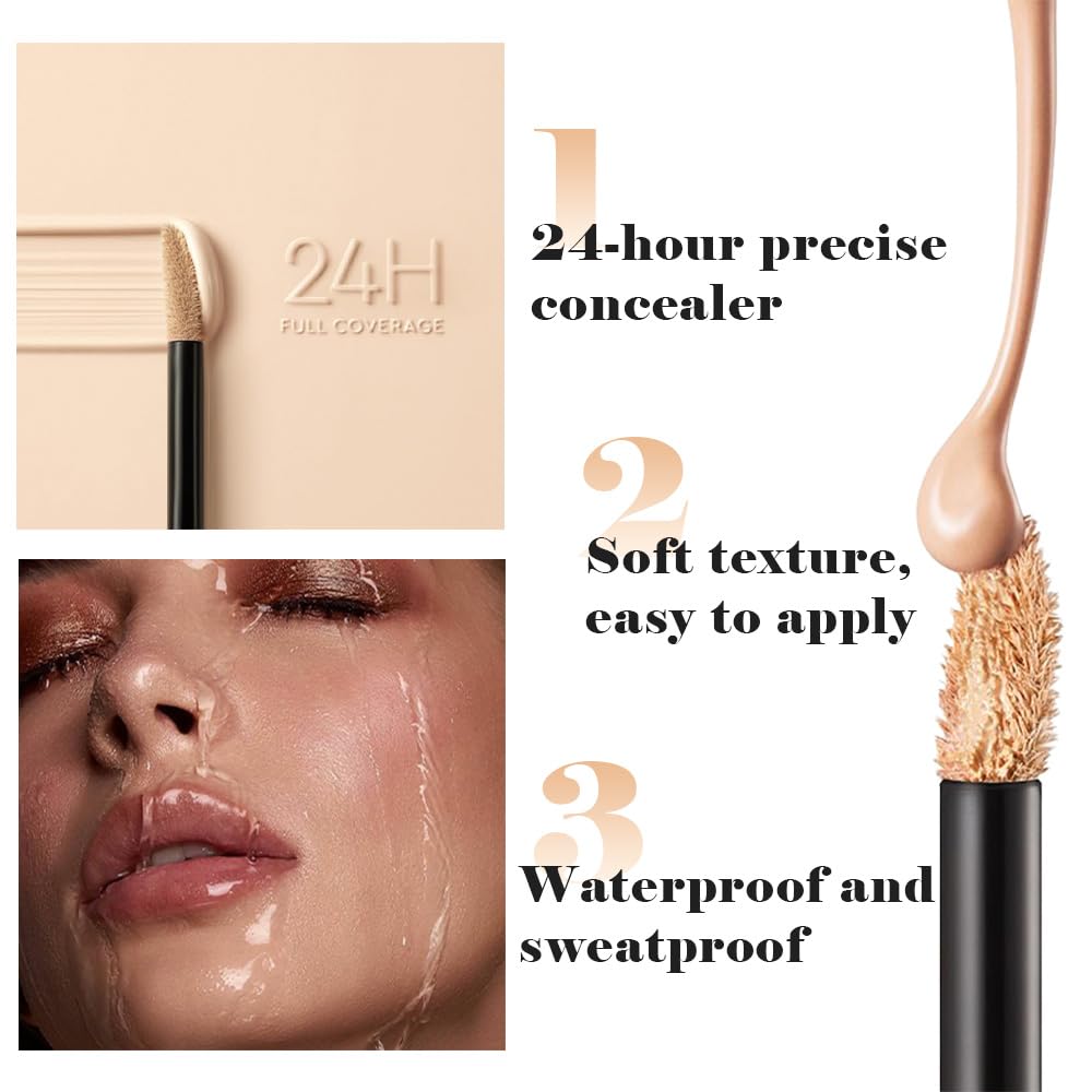 Skiennix Liquid Concealer - Full Coverage Under Eye Brightener for Dark Circles | Vegan & Cruelty-Free, 09 Cappuccino