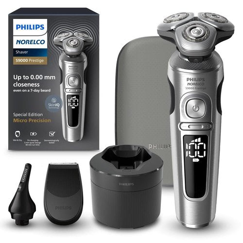 Philips Norelco Shaver Series 9000 Prestige - Wet & Dry Electric Shaver with Lift/Cut Technology | Includes Nose Trimmer & Premium Case