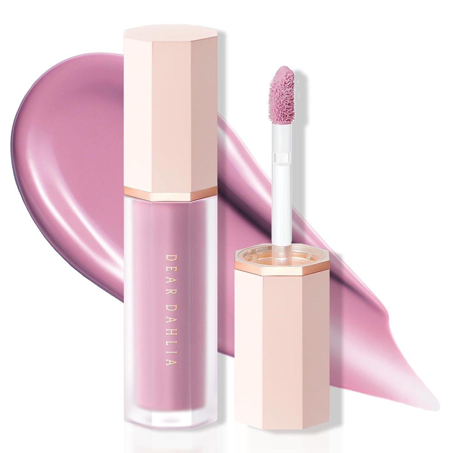 Dear Dahlia Petal Drop Liquid Blush - Buildable Vegan Serum for Natural Dewy Glow, Hazy Shade, 0.14 oz