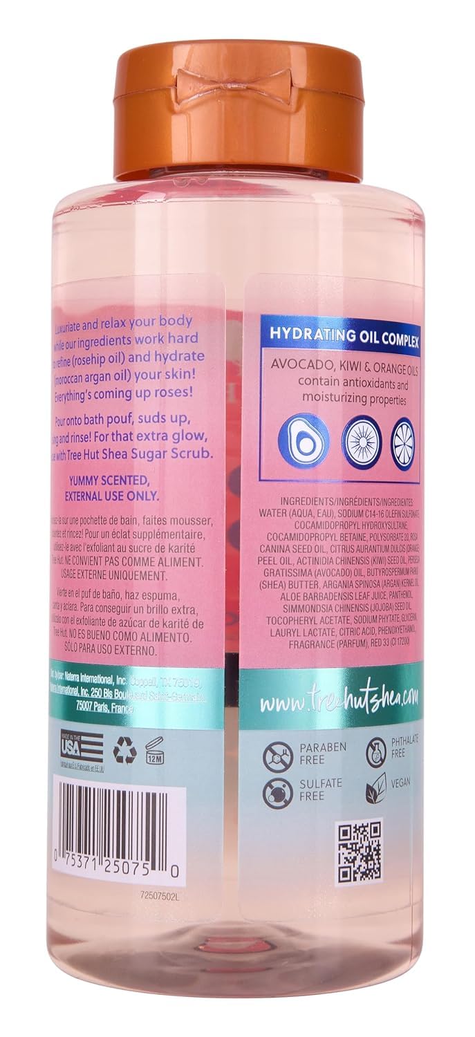 Tree Hut Moroccan Rose Foaming Gel Wash - Nourishing & Moisturizing, 18 oz. Hydrating Cleanser