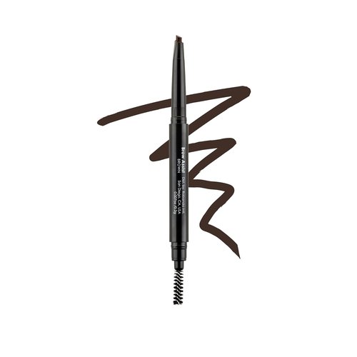 Bodyography Brow Assist - Brown Triangular Tip Eyebrow Pencil with Built-In Spoolie | Defines & Shapes Brows | Vegan Formula with Castor & Coconut Oil