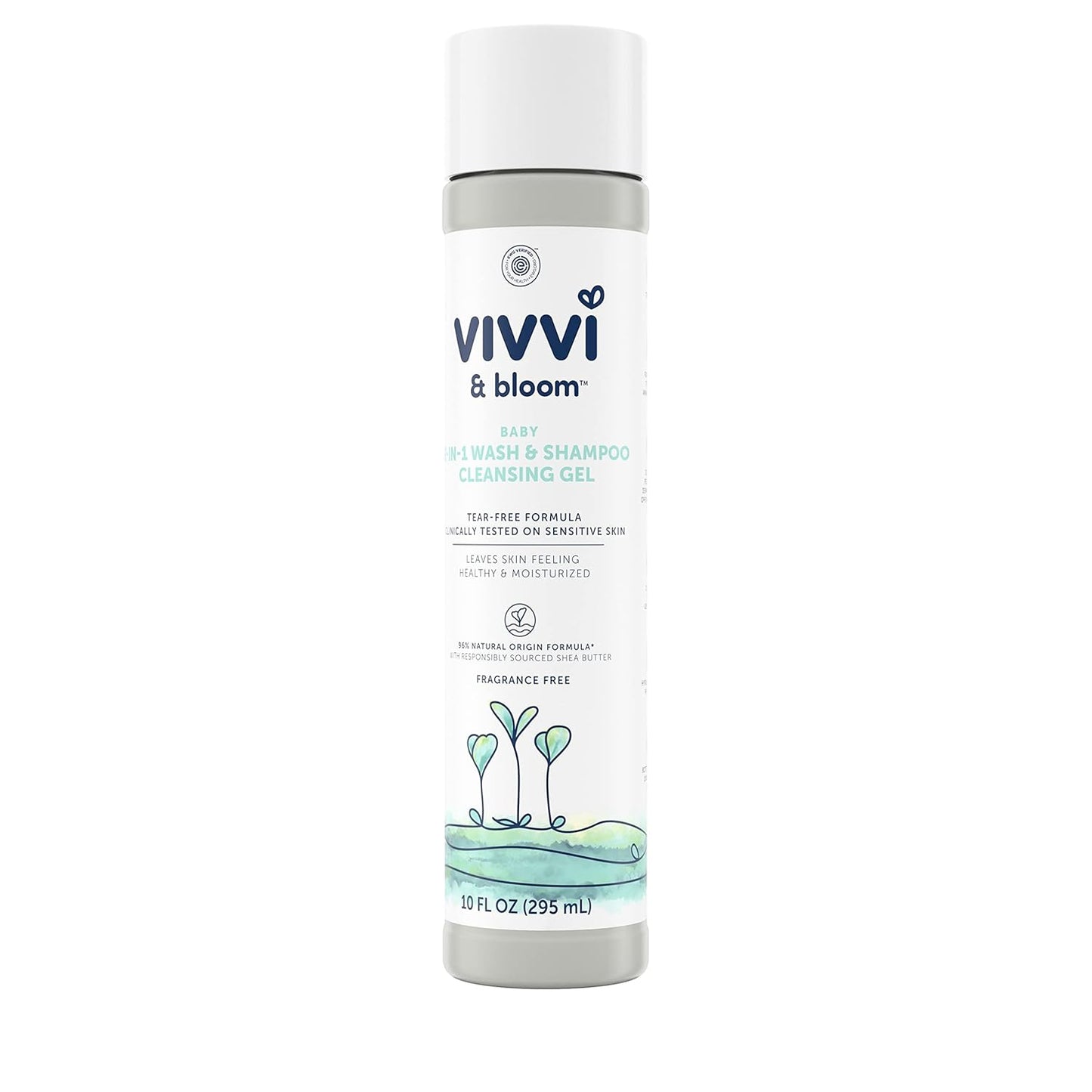 Vivvi & Bloom 2-in-1 Baby Wash & Shampoo - Gentle Cleansing Gel for Sensitive Skin, 10 fl. oz.
