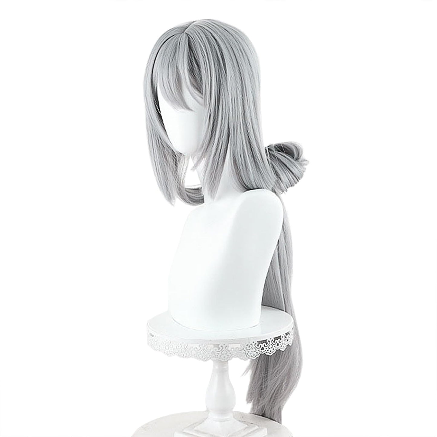 XiongXiongLe Honkai Star Rail Hanya Wig Cosplay Silver White Long Straight Women Costumes Hair Wigs for Girls Cos Anime Game Party Halloween Christmas Daily Wear(Hanya)