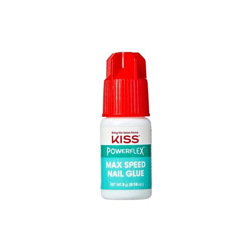 KISS PowerFlex Maximum Speed Nail Glue - Fast Drying Adhesive for Glue-On Nails & Repairs with Nozzle Tip Applicator, Ideal for Tips & Wraps, Net Wt. 0.10 oz (3g)
