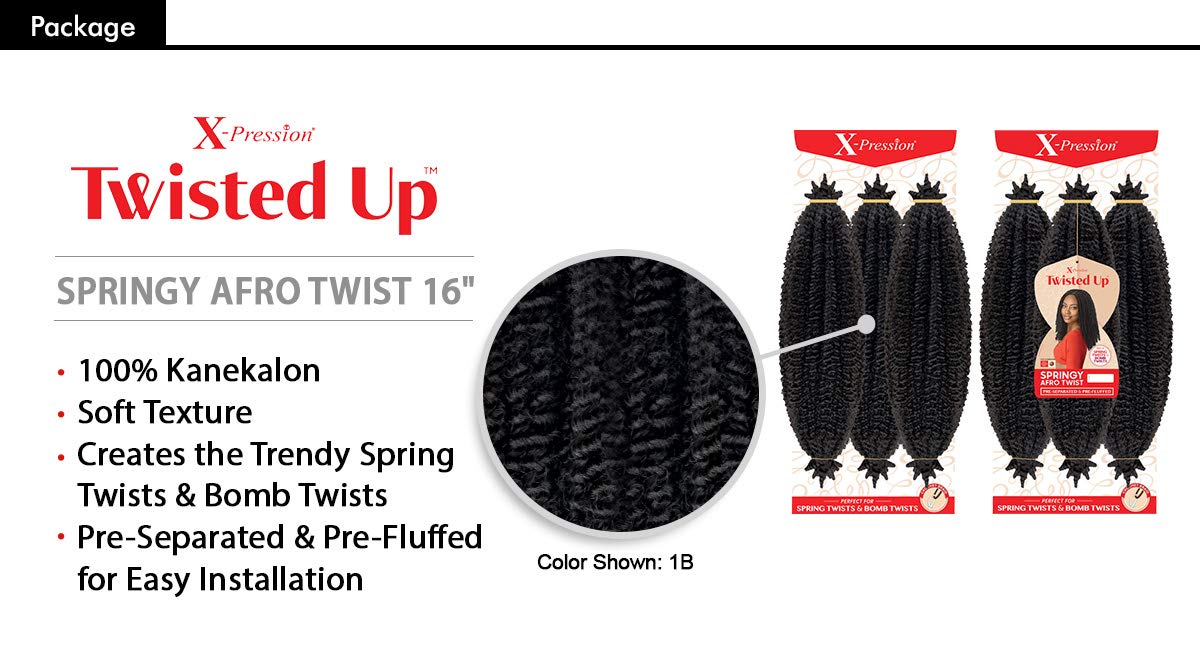 MULTI PACK DEALS! Outre Synthetic Braid - X PRESSION TWISTED UP SPRINGY AFRO TWIST 16 (3-PACK, 2)