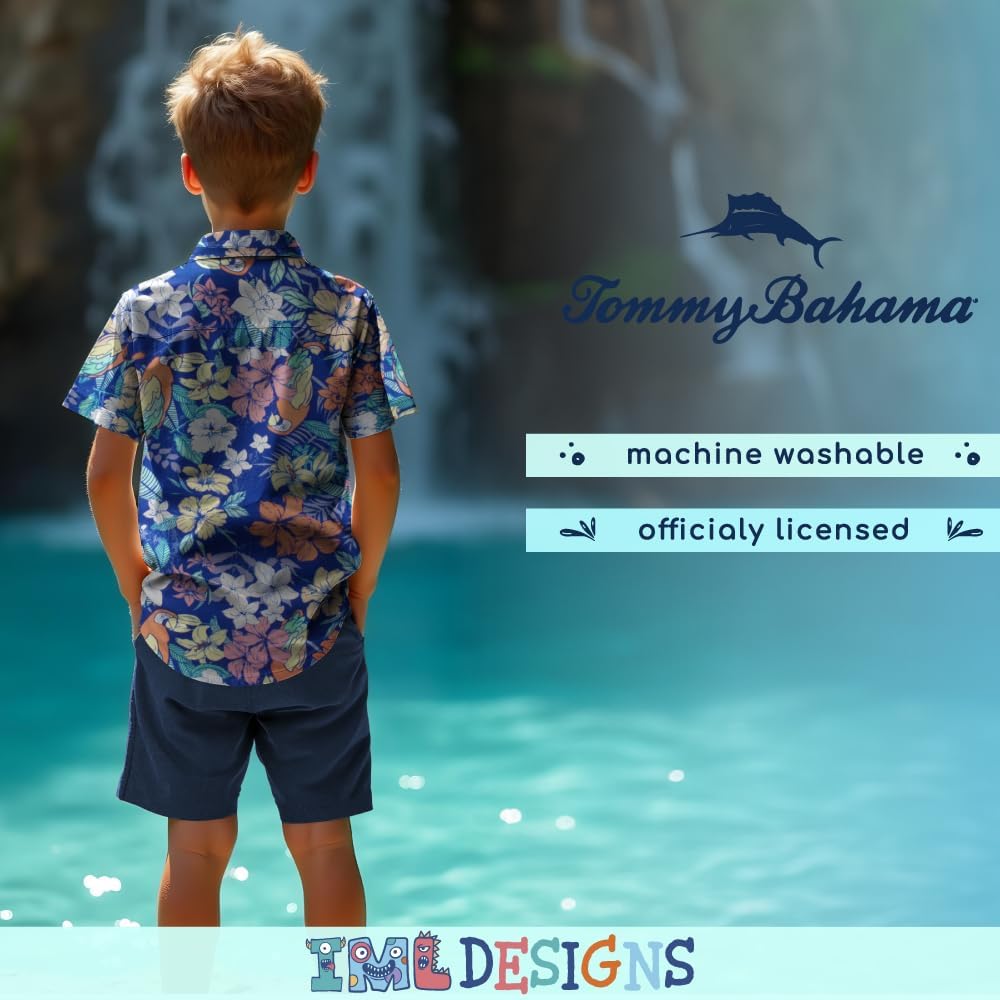 Tommy Bahama Boys Hawaiian Shirt - Classic Woven Button-Down with Pocket | Short Sleeve, Stylish Kids' Apparel