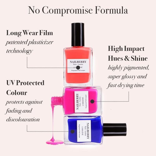 Nailberry L'Oxygéné Oxygenated Nail Lacquer - Beige Pink Semi-Sheer Polish | UV Protected, 12-Free, Vegan | 15 ml
