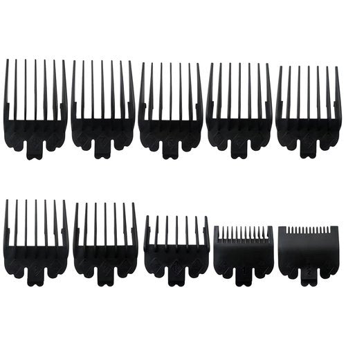 BaBylissPRO Clipper Guards - 10-Pack Attachment Combs Set for FX870, FX890, FX825, FX673 | Cutting Lengths 1/16-1 Inch