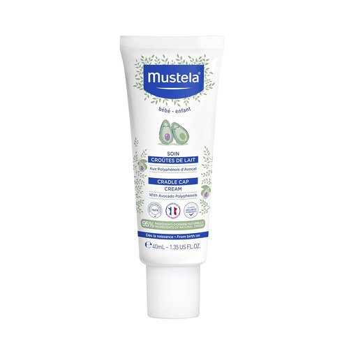 Mustela Cradle Cap Cream - Fragrance-Free Moisturizer for Newborns - Clinically Tested - 1.35 fl. oz.