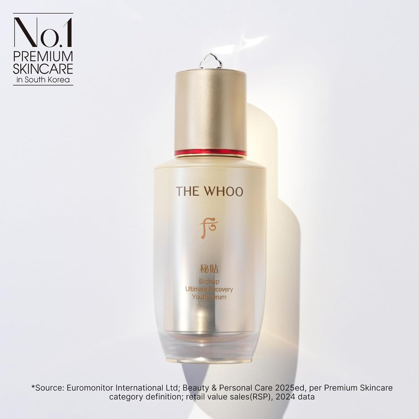 The Whoo Bichup Ultimate Recovery Youth Serum - Intensive Anti-Aging Skincare with NAD+ & Ceramide for Wrinkles | Day & Night Firming Treatment