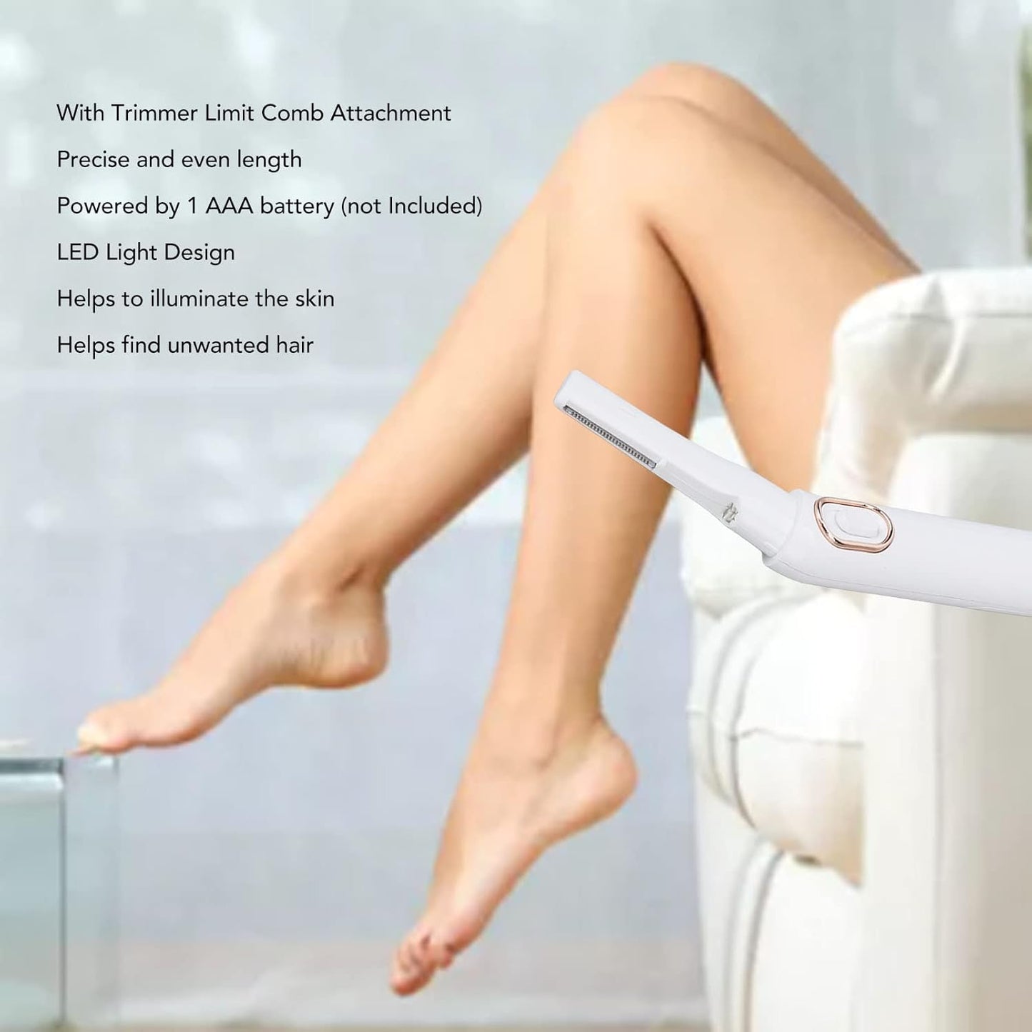 Skiennix Bikini Trimmer for Women - Portable Electric Shaver with LED Light for Gentle Grooming
