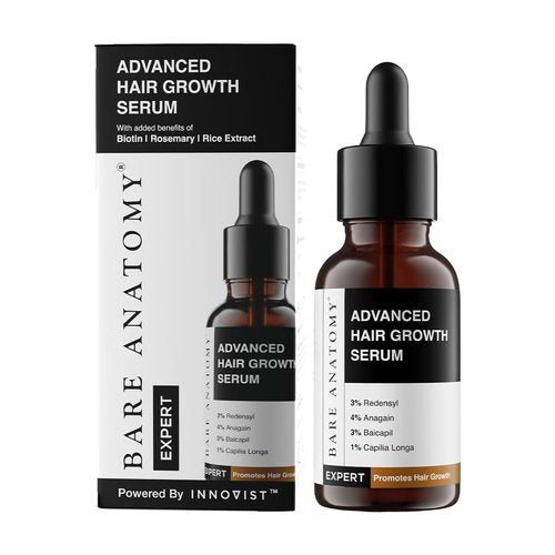 Bare Anatomy Advanced Hair Growth Serum - 3% Redensyl for Enhanced Results | 30mL | Hair Growth & Fall Control for Men & Women