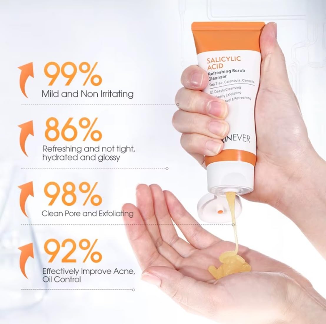 SKINEVER Salicylic Acid Face Exfoliating Scrub - Deep Cleanse & Smooth Skin Texture | 75 ML