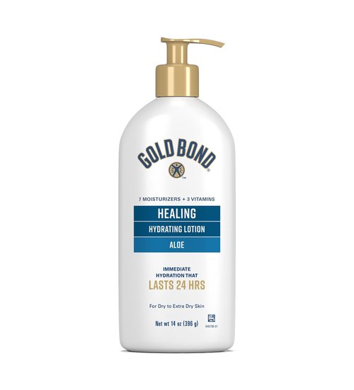 Gold Bond Healing Hydrating Lotion, 14 oz., Body Lotion with Aloe, Moisturizes, Immediate 24-Hour Hydration