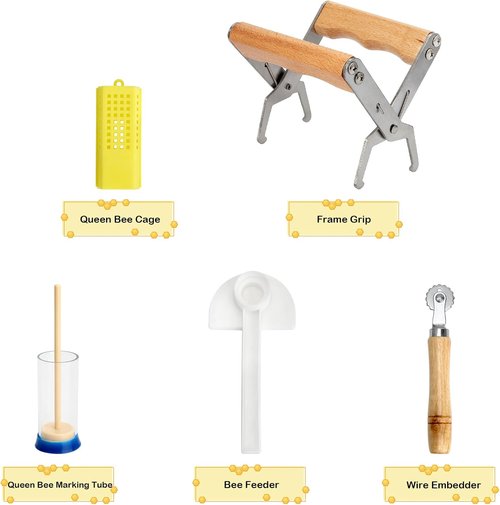 Blisstime 12-Piece Bee Hives Starter Kit - Essential Beekeeping Supplies for Beginners | Includes Smoker & Tools