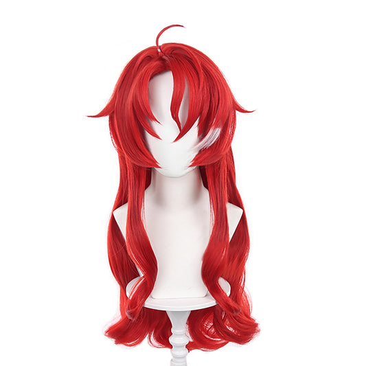 XiongXiongLe Honkai Star Rail Argenti Wig Cosplay Long Red Curly Women Costumes Hair Wigs for Girls Cos Anime Game Party Halloween Christmas Daily Wear(Argenti)