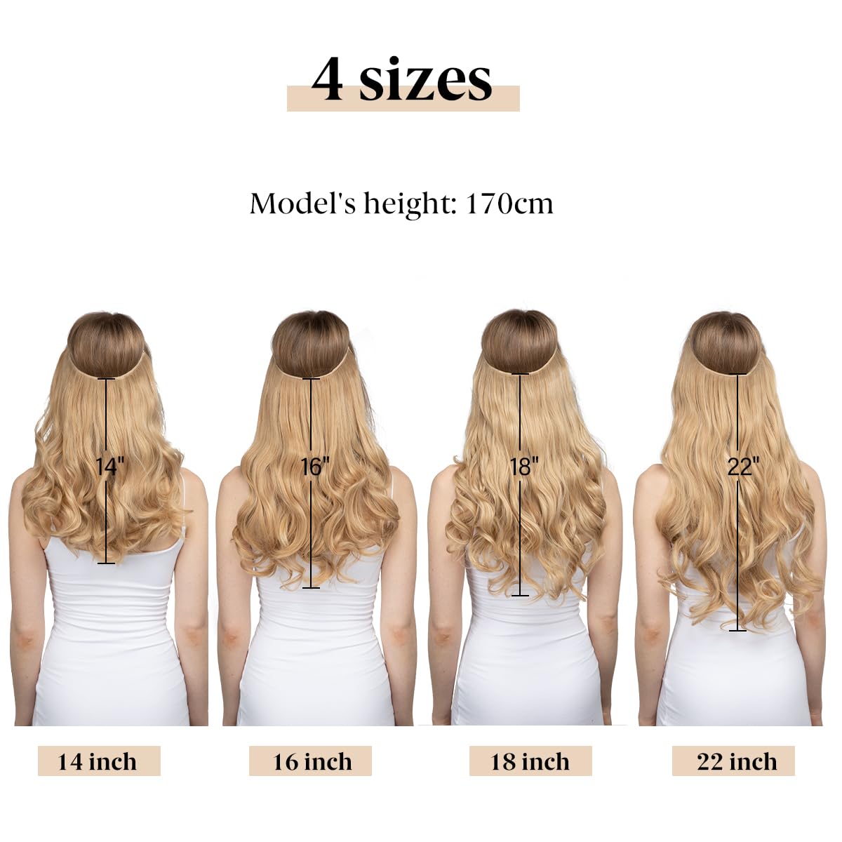 SARLA Invisible Wire Hair Extensions with 3 Clips Short Wavy Curly Synthetic Hairpiece for Women Adjustable Transparent Headband 14 Inch Coffee Brown