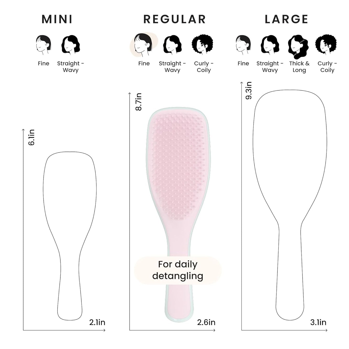 Tangle Teezer Fine Ultimate Detangler Brush, Dry & Wet Hair Brush to Detangle & Reduce Breakage for Fine Hair Types, Marshmallow Pink & Mint