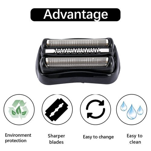 Braun 21B Replacement Head - Wet & Dry Foil and Cutter for Series 3 Electric Shavers | Compatible with S3, 300s, 310s, 3010s, 3040s, 5409, 340s-4