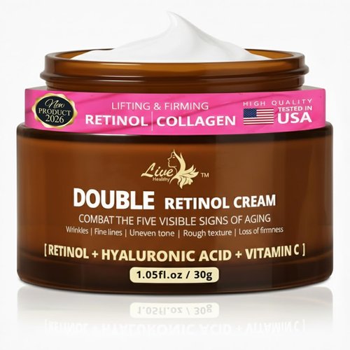 Live Healthy Retinol Cream - Anti-Aging Face Moisturizer with Collagen & Hyaluronic Acid | 1.05 fl oz