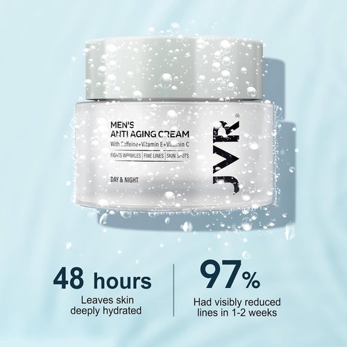 JVR Men's Face Moisturizer - Anti-Aging Lightweight Cream with Caffeine & Niacinamide | 1.7 oz