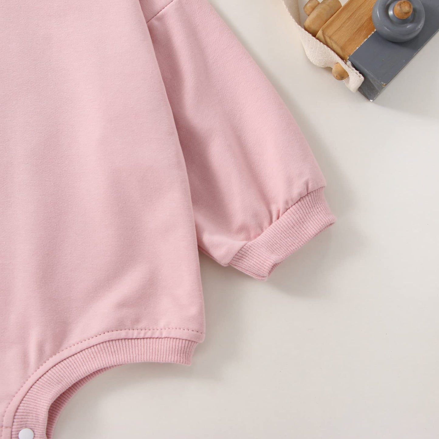 DOSYZTO Baby Girl Boy Sweatshirt Romper Outfit Solid Color Long Sleeve Round Neck Jumpsuit Infant Bodysuit Top (Solid Pink Romper,12-18 Months)