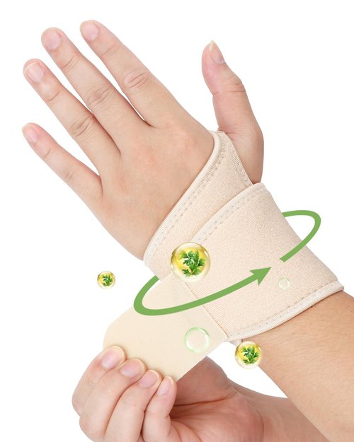 Castor Oil Pack Wrap for Wrist Hand Wrap Wrist Brace for Carpal Tunnel Relief,Adjustable Reusable Compression Wrist Support for Women Men Right & Left Hands,Single,Castor Oil Not Included