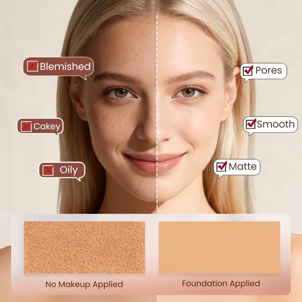 Skiennix Color Changing Foundation - Hydrating & Lightweight Liquid for Mature Skin | Self-Adjusting Tone (1PC)