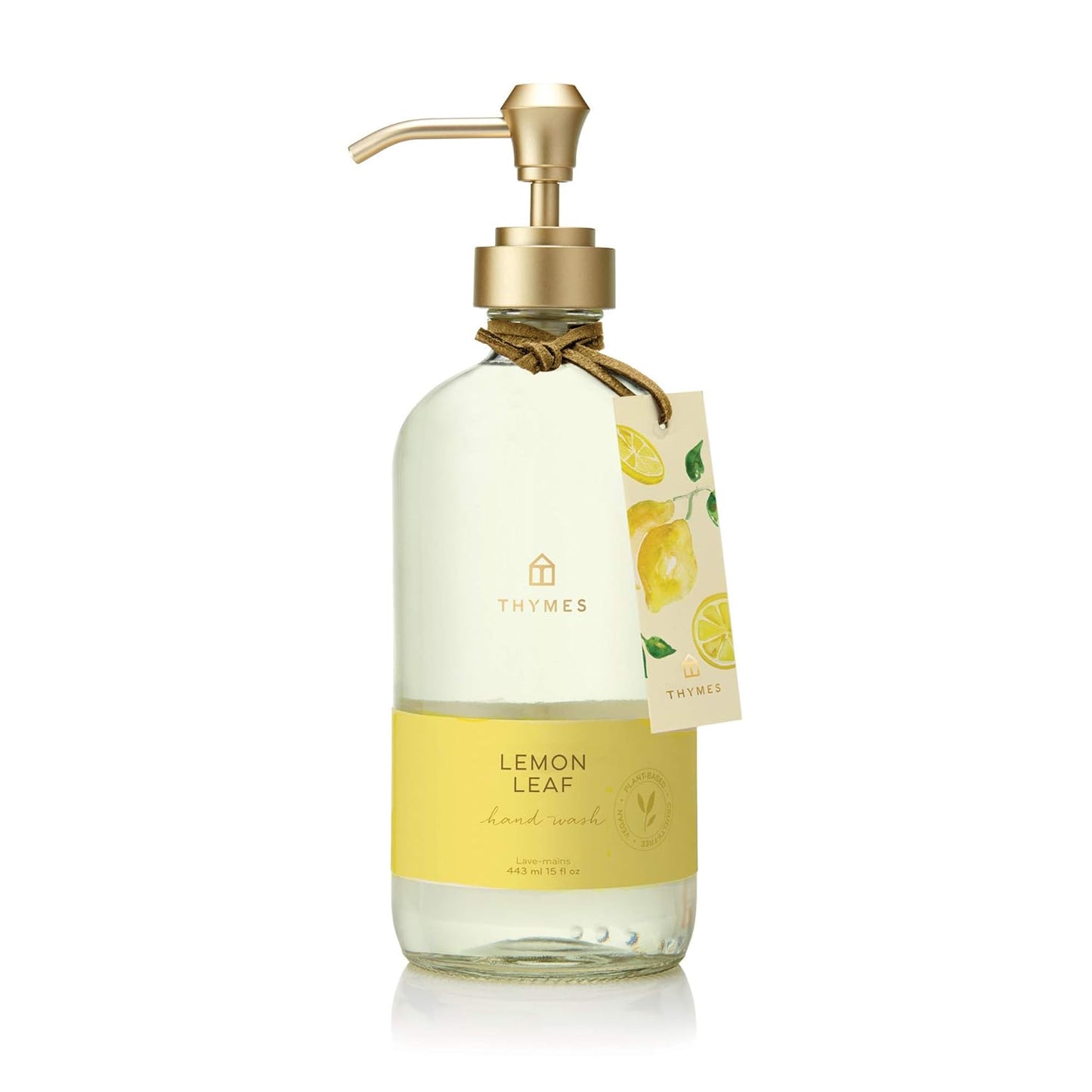 Thymes Hand Wash - Refreshing Lemon Leaf Scent - 15 Fl Oz | Gentle & Nourishing Formula