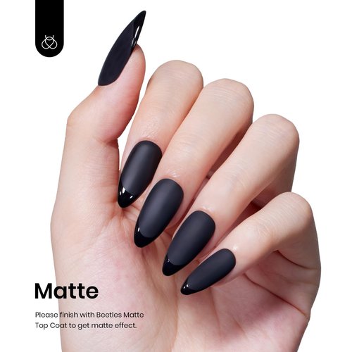 Beetles Black Gel Polish, 1 Pcs 15ml Audrey Black Nail Polish Color Gel Nail Polish Soak Off Art Manicure Salon DIY Uv Lamp Nail Design Decoration at Home