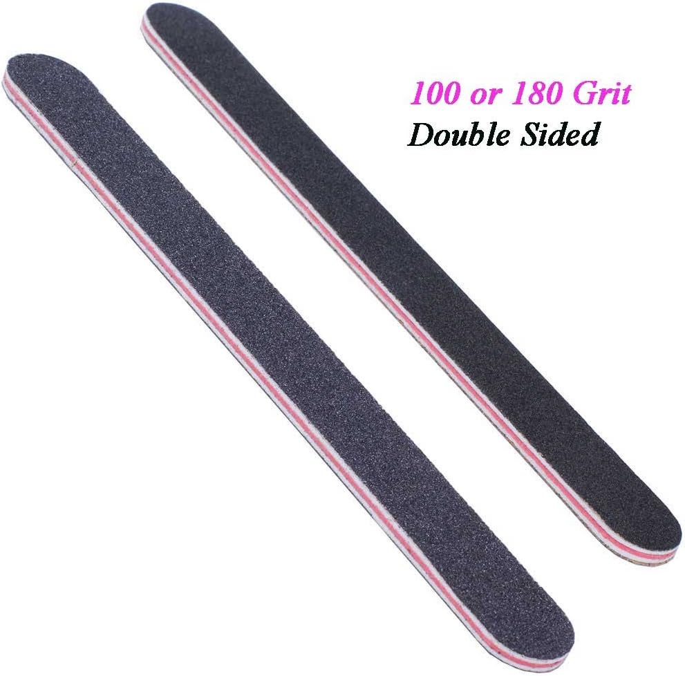Skiennix Nail Files - 25 Double-Sided Emery Boards for Acrylic & Natural Nails | 100/180 Grit
