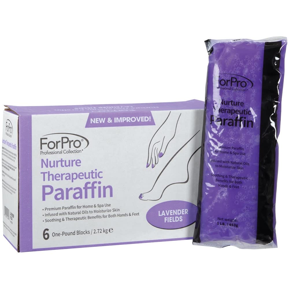 ForPro Professional Collection Nurture Paraffin Wax Refill, Peach Vanilla, Six 1-Pound Paraffin Blocks, Non-Greasy, Moisturizing for Soft & Healthy Skin, 6 Lbs