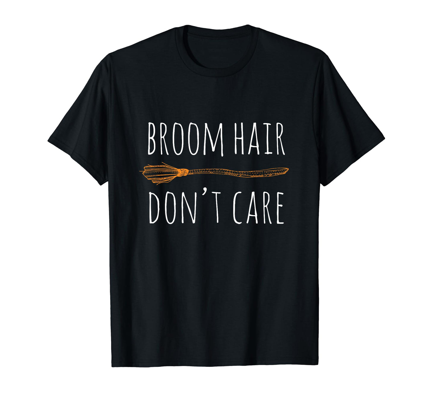 Witch Halloween Funny Broom Hair Don't Care Girls Kids T-Shirt