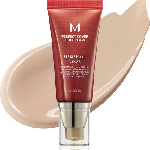 MISSHA M Perfect Cover BB Cream No.23 - Natural Beige Tinted Moisturizer with SPF 42 | 1.69 Fl Oz