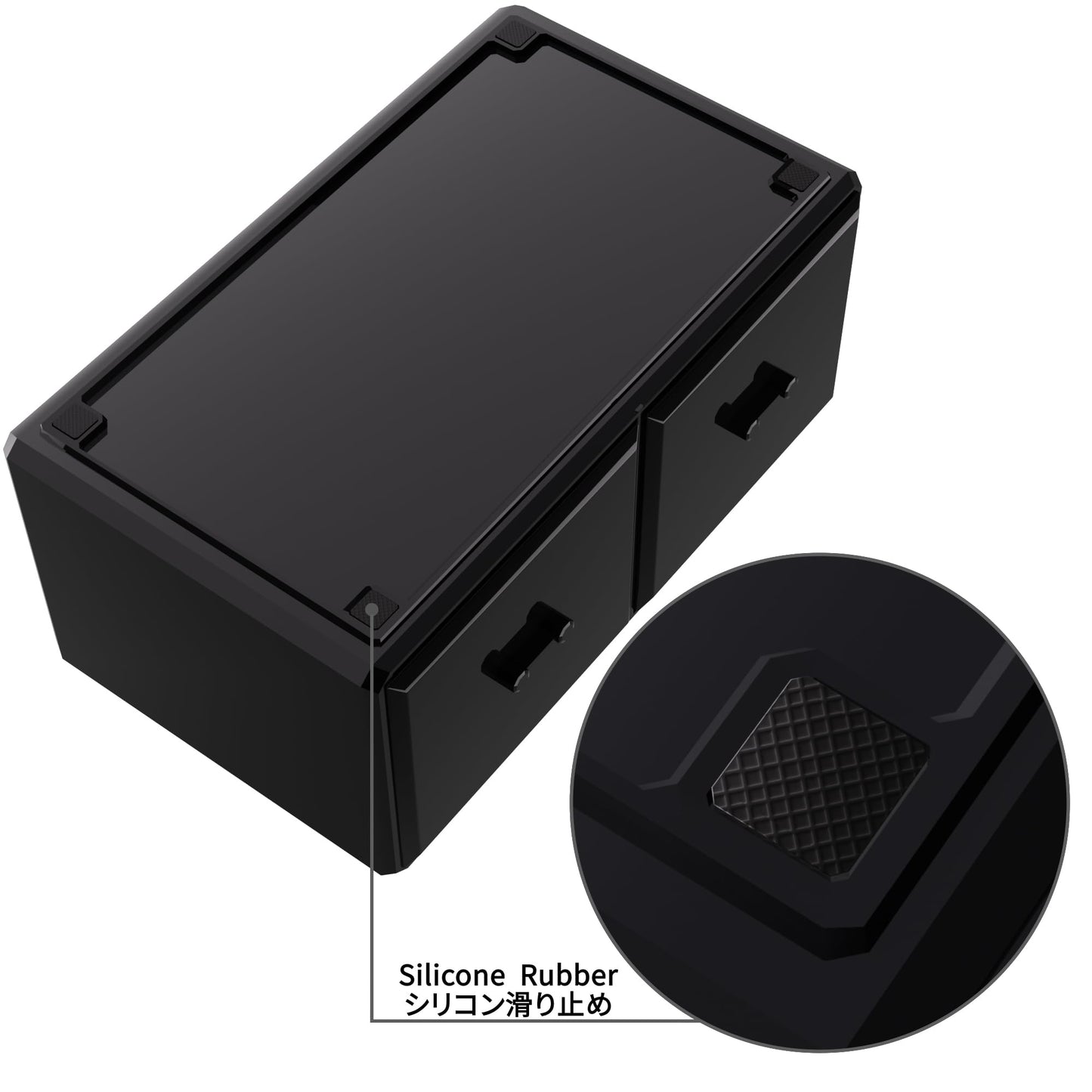 READAEER Makeup Cosmetic Organizer Storage Drawers Display Boxes Case with 12 Drawers (Black)