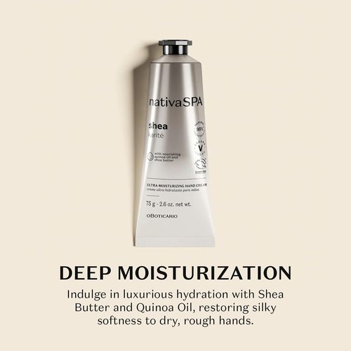 Nativa SPA by O Boticário - Shea Ultra-Moisturizing Hand Cream | Deeply Nourishing with Shea Butter & Quinoa Oil, 2.6 Oz