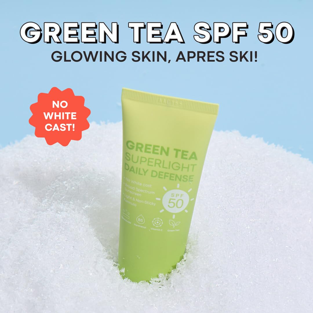 TONYMOLY Green Tea Sunscreen SPF 50 - Non-Greasy Broad Spectrum Face Protection with Niacinamide & Hyaluronic Acid | Travel Size 50ml