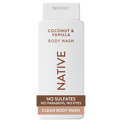 Native Body Wash Contains Naturally Derived Ingredients | For Women & Men, Sulfate, Paraben, & Dye Free Leaving Skin Soft and Hydrated | Coconut & Vanilla 18 oz