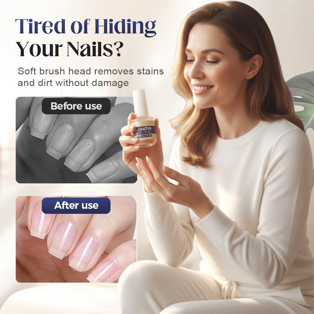 Keratin Nail Care Oil, Keratin & Amino Acid Nail Strengthening Oil, 3-Day Intensive Care for Dry & Brittle Nails, Fast Hydration & Repair Treatment (1pcs)