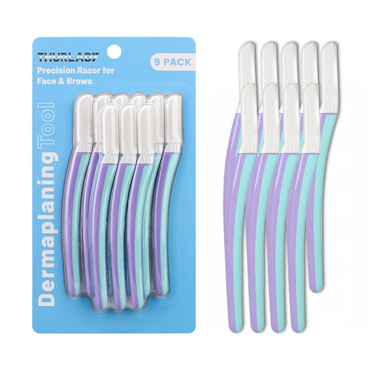 Skiennix Dermaplane Razor Set - 9 Pcs Eyebrow & Face Razors for Women | Travel Essentials in Wisteria