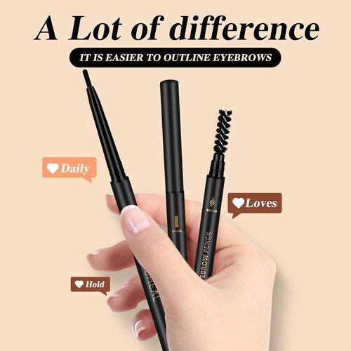 O'CHEAL Eyebrow Pencil - Premium Longwearing Formula with Spoolie Brush | Universal Waterproof Design